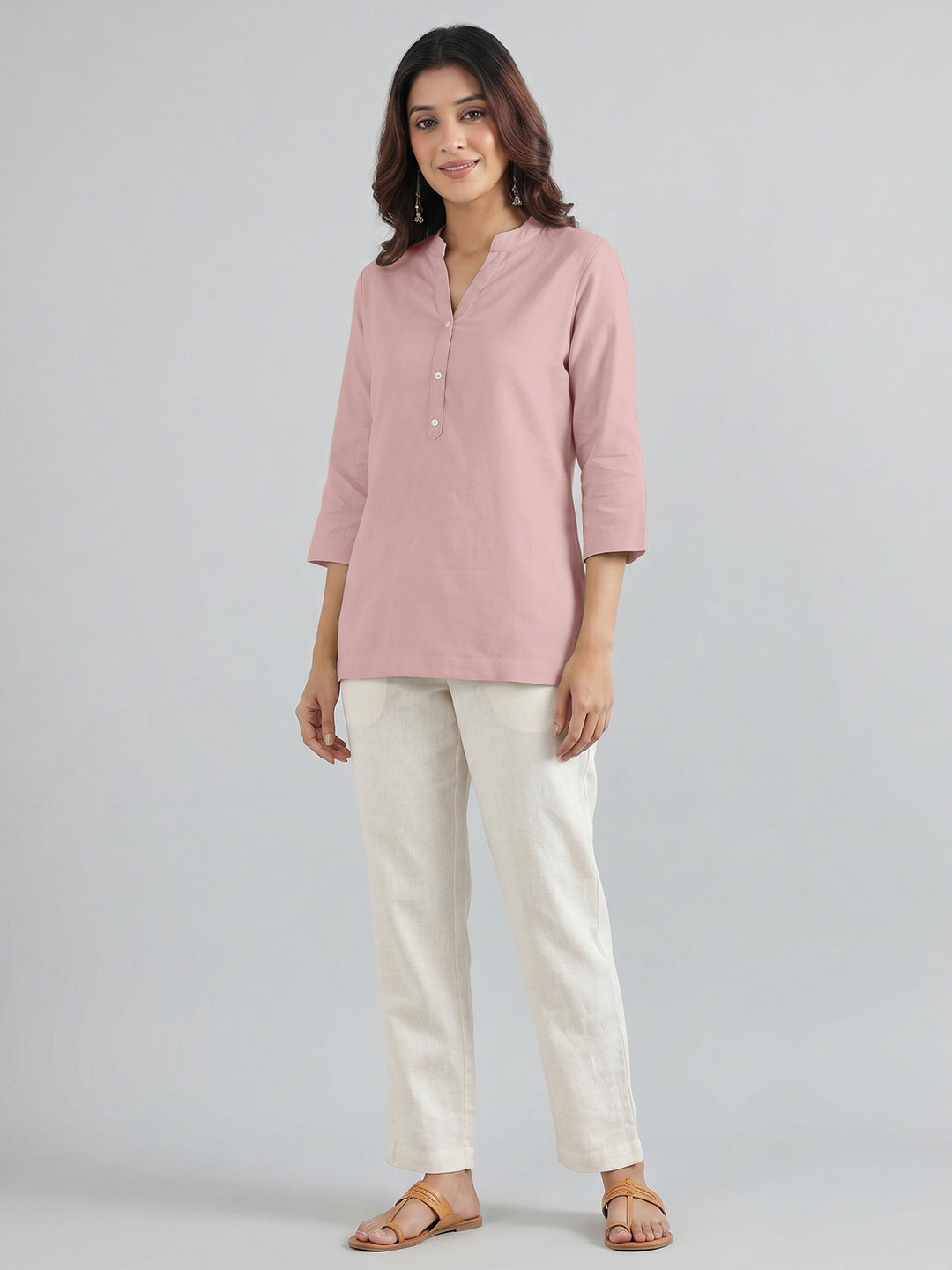 Rose Pink Airy Linen Top