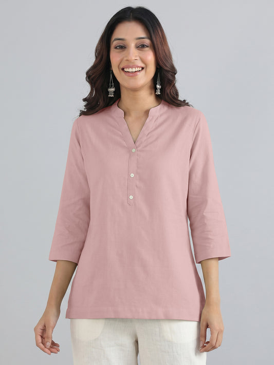 Rose Pink Airy Linen Top