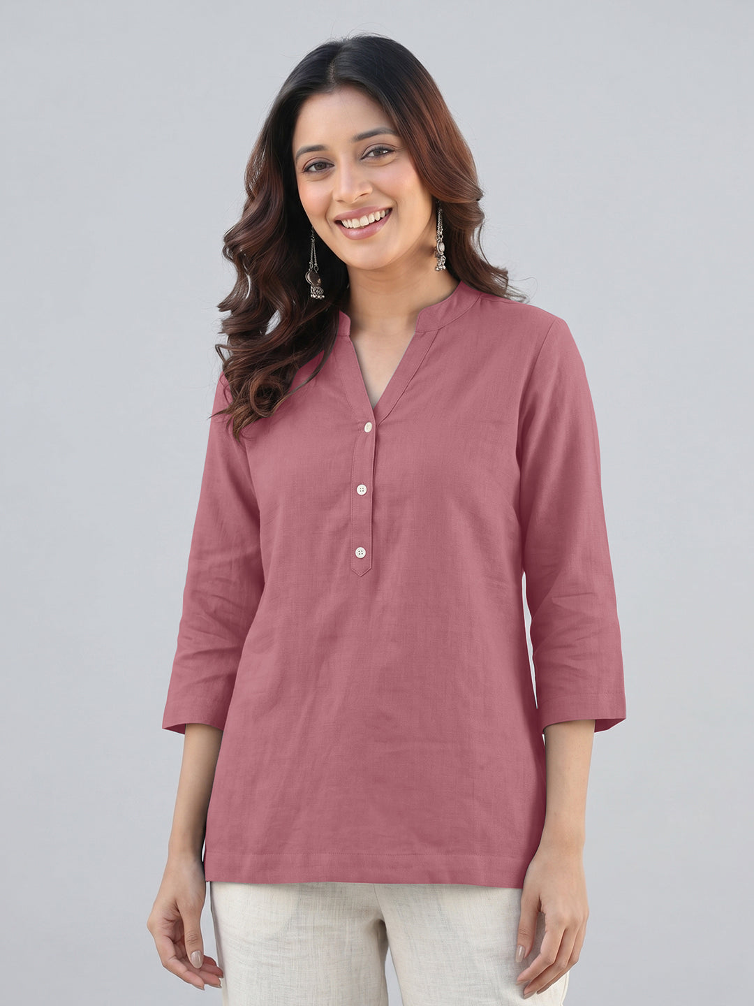 Rose Taupe Airy Linen Top