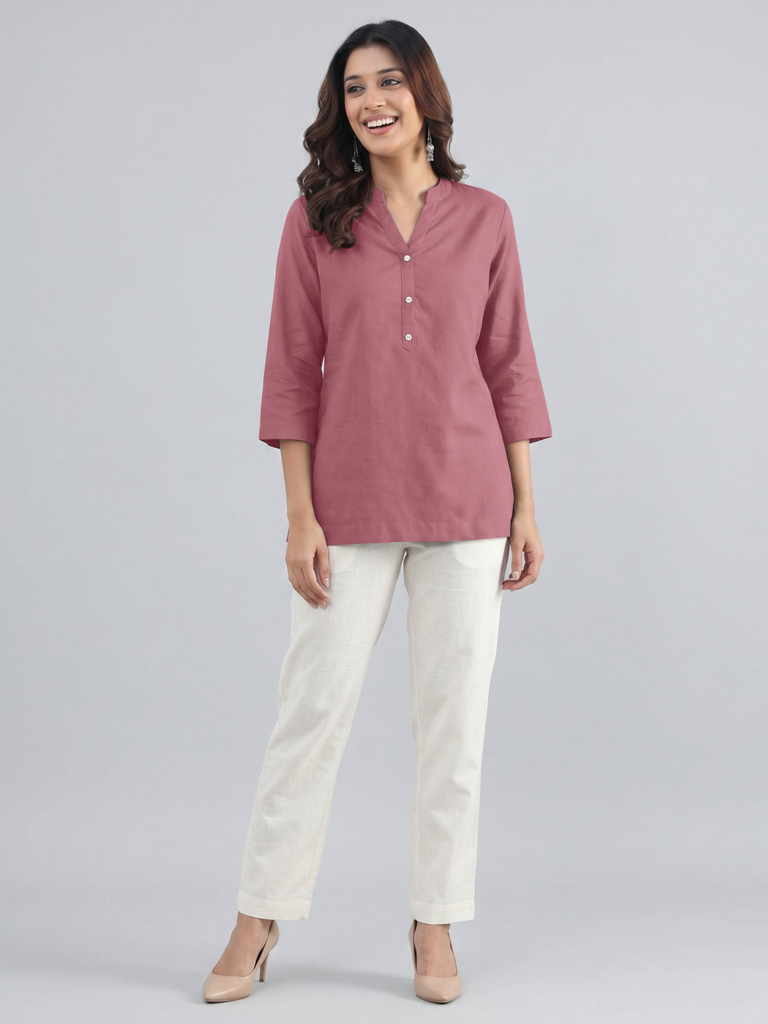 Rose Taupe Airy Linen Top