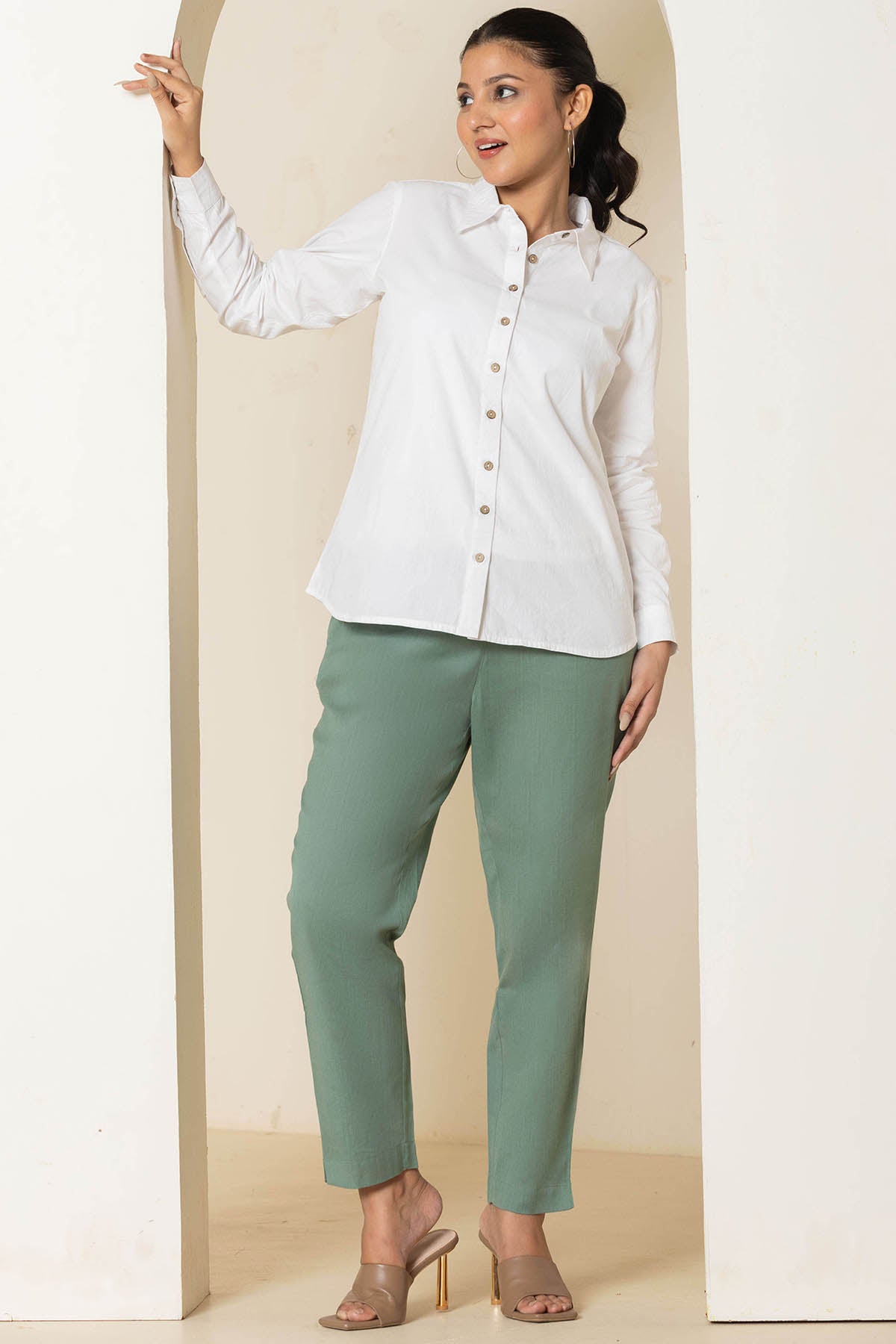 Sage Green Airy Linen Pants