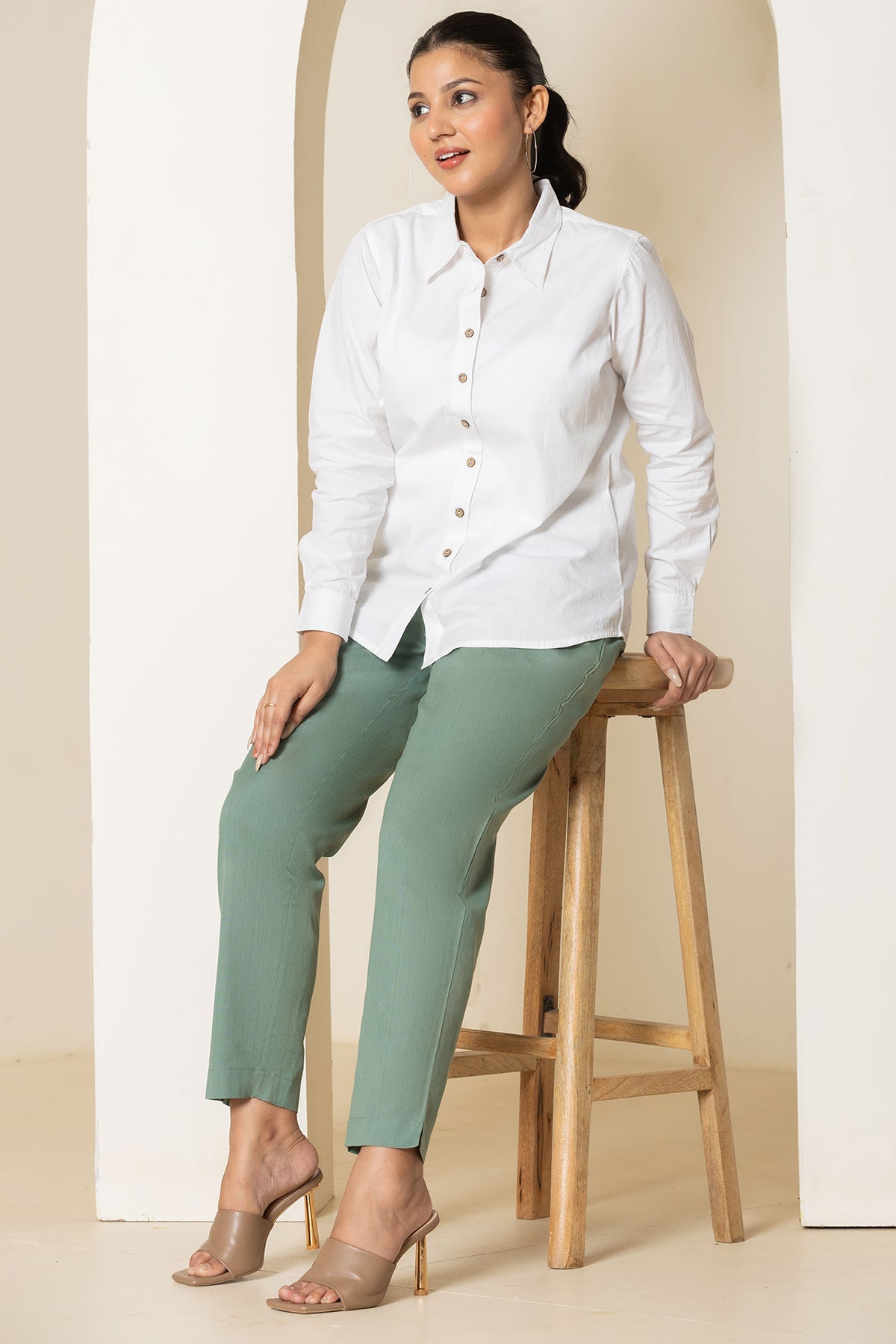 Sage Green Airy Linen Pants