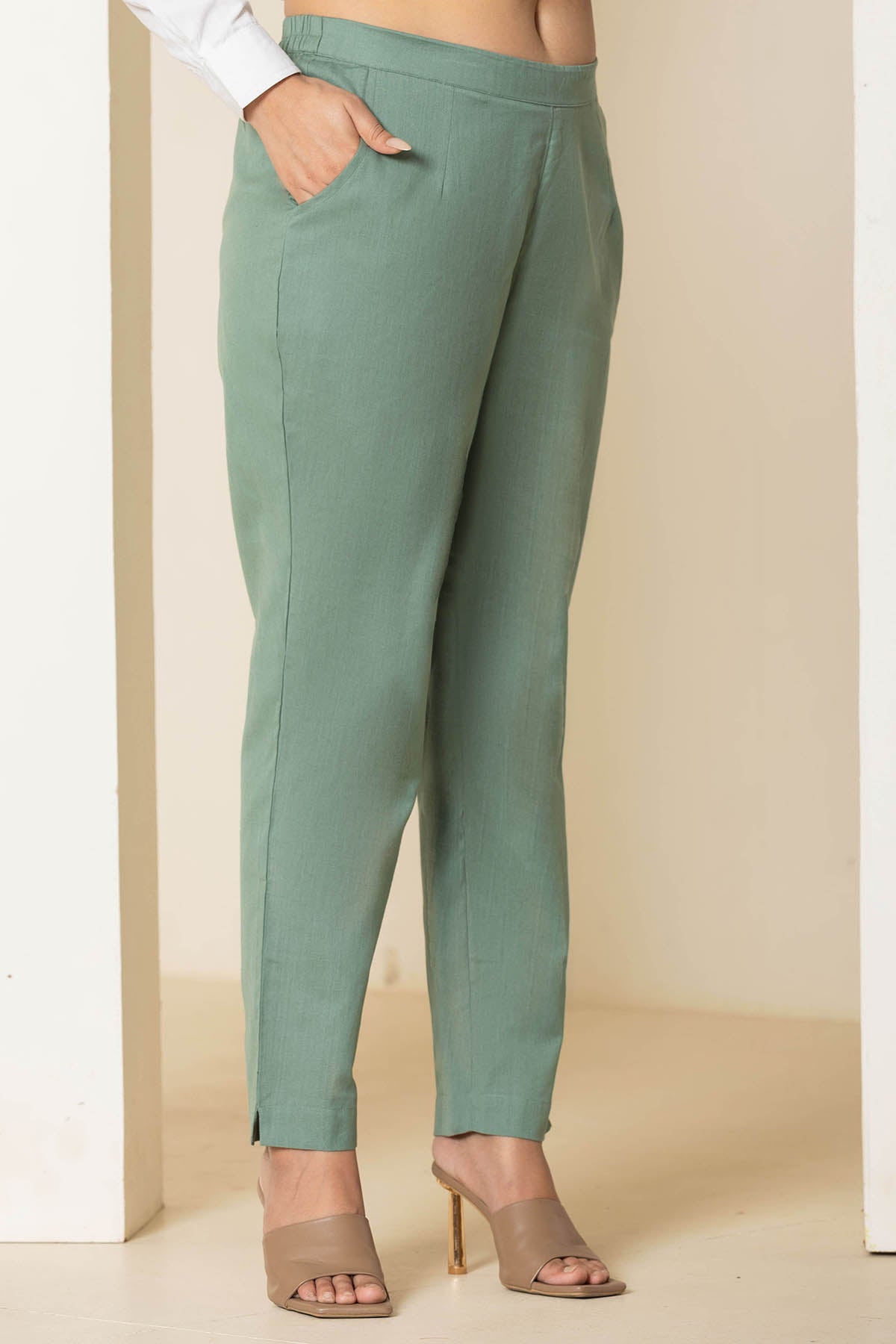 Sage Green Airy Linen Pants