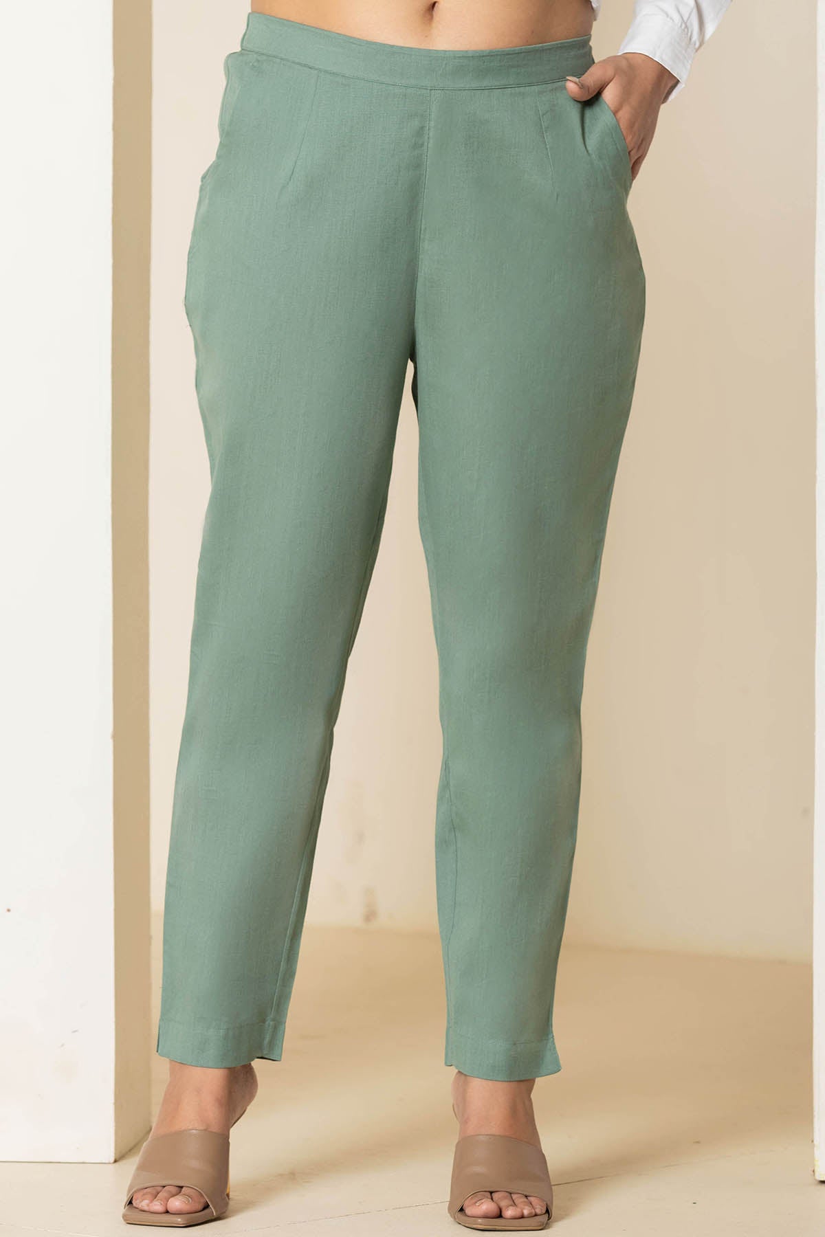 Sage Green Airy Linen Pants