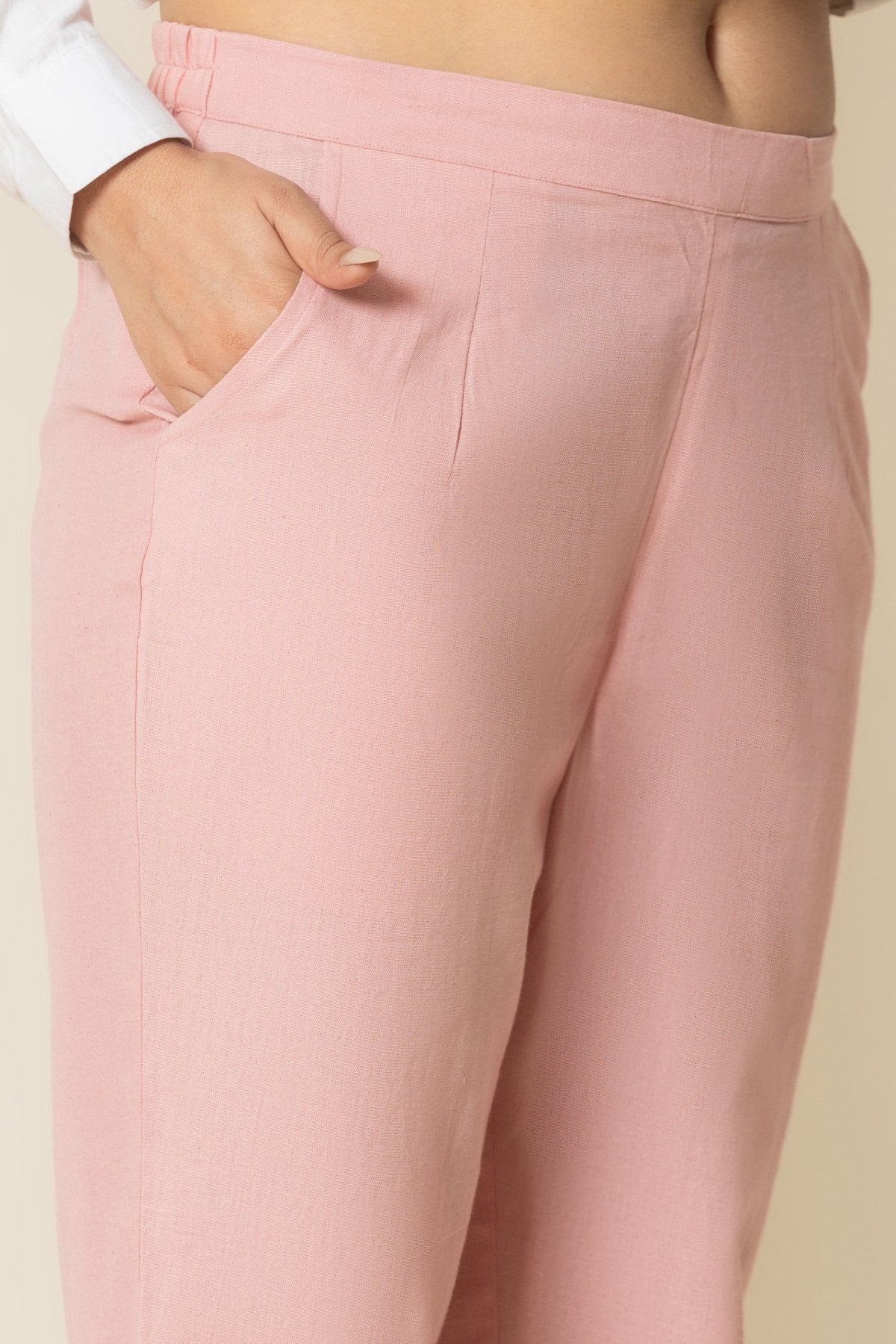 Rose Pink Airy Linen Pants