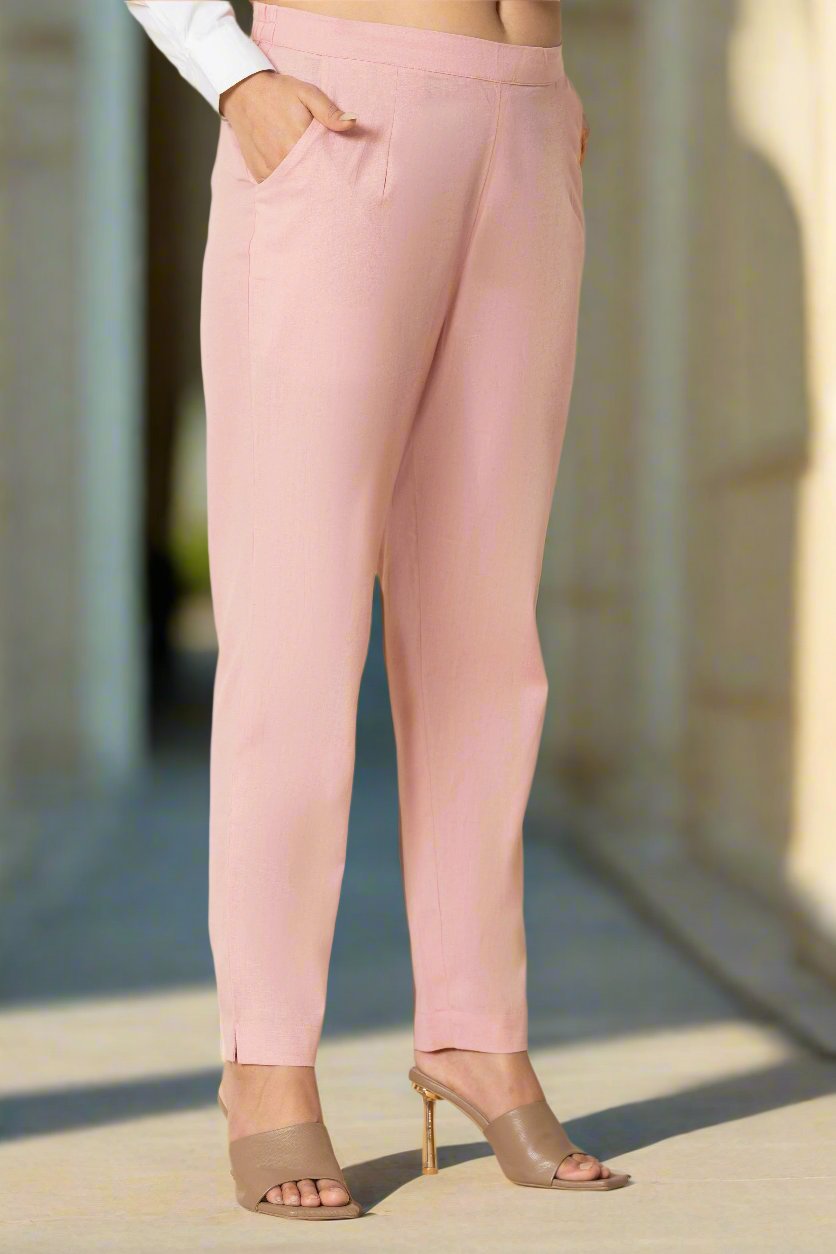 Rose Pink Airy Linen Pants