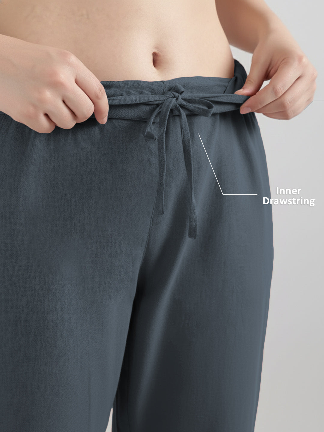 Slate Grey Formal Airy Linen Pants