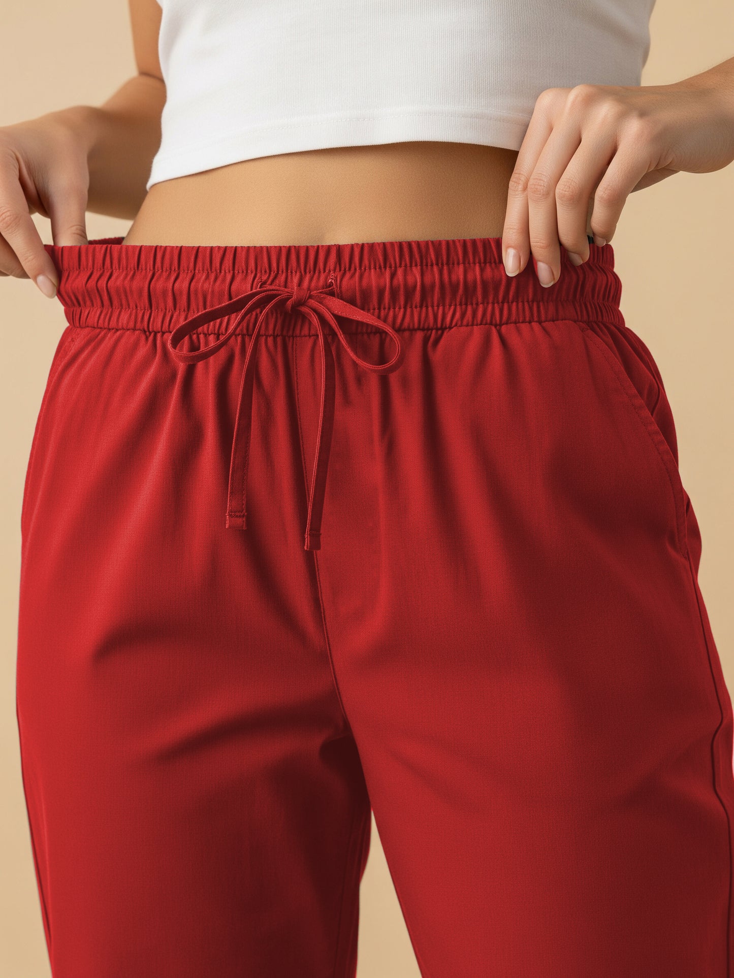 Red Everyday Cotton Pants