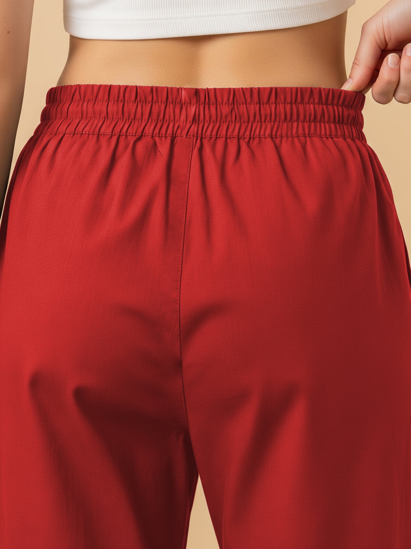 Red Everyday Cotton Pants