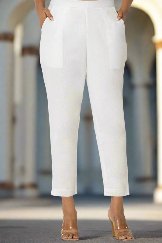 White Airy Linen Pants