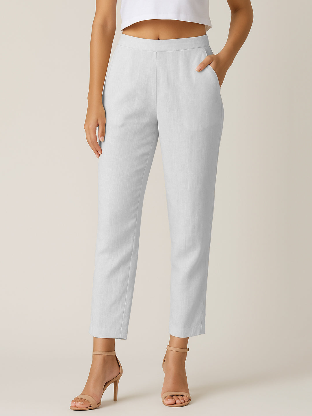 White Airy Linen Pants