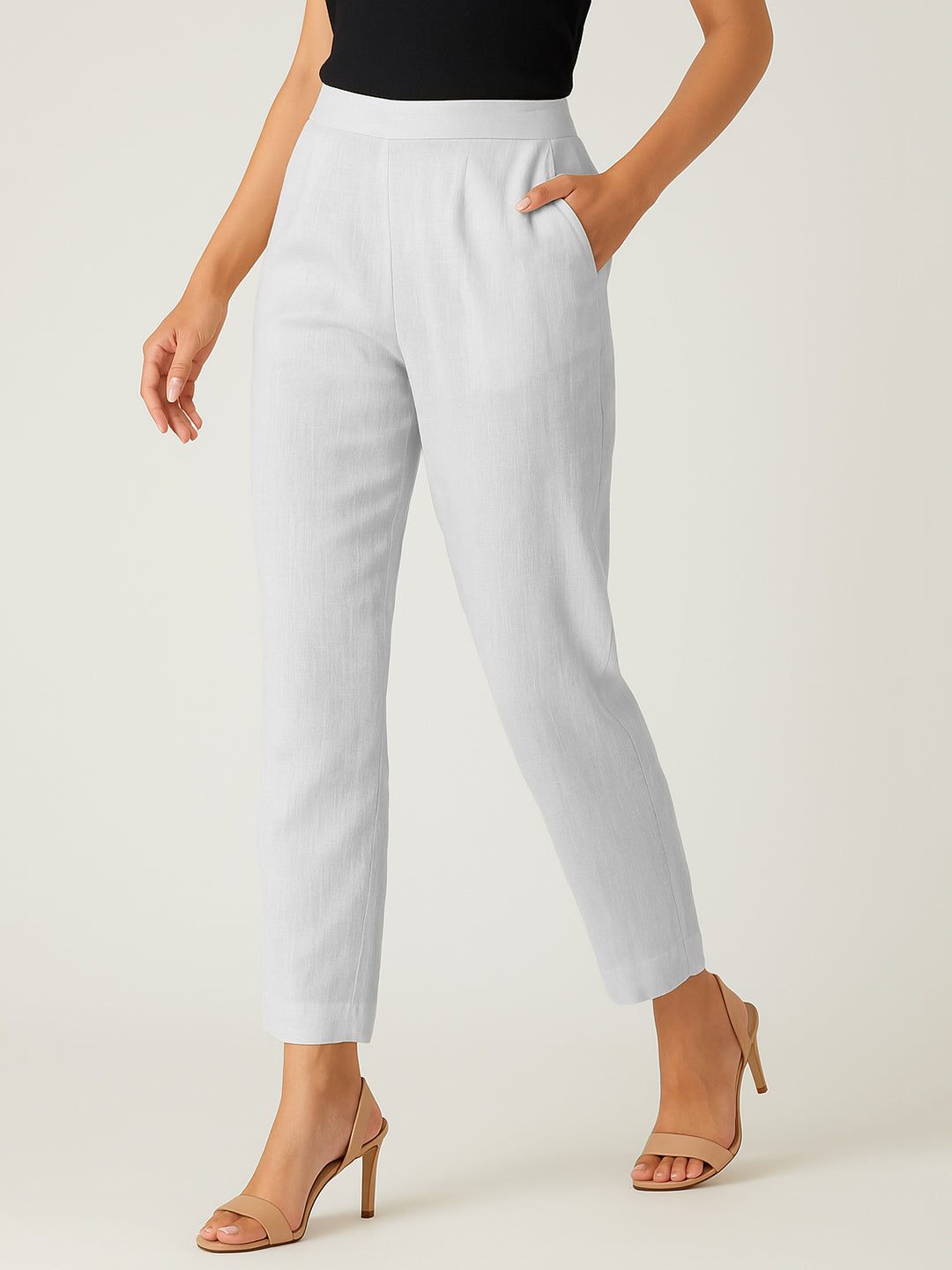 White Airy Linen Pants