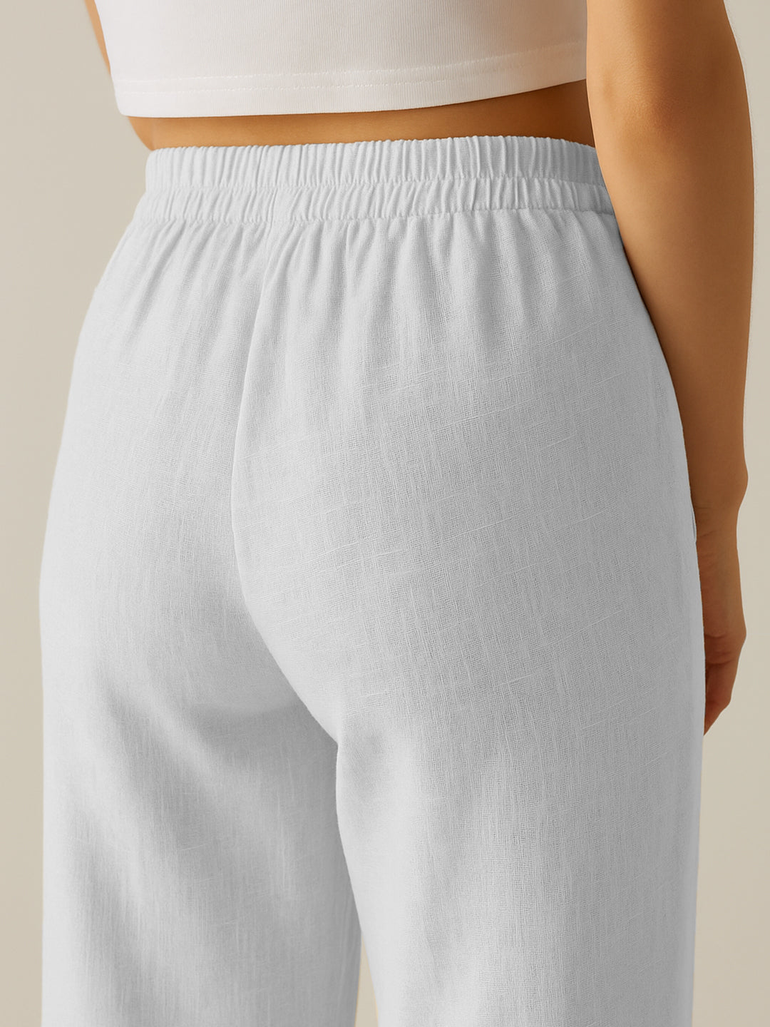 White Airy Linen Pants
