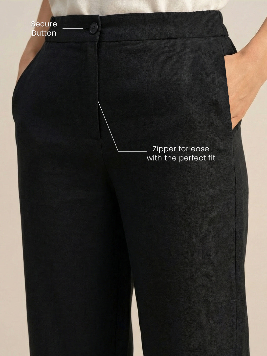 Black Formal Airy Linen Pants