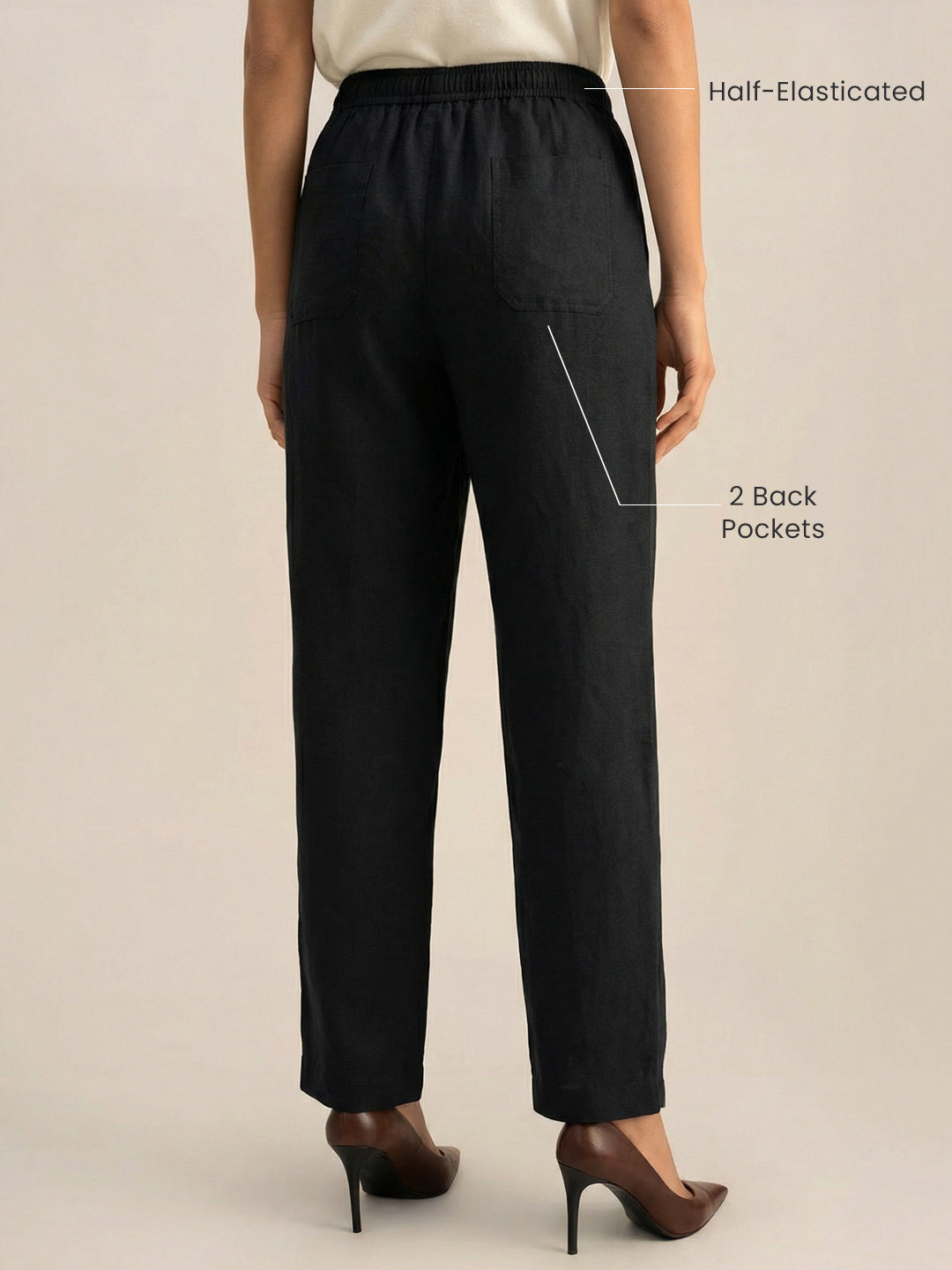 Black Formal Airy Linen Pants