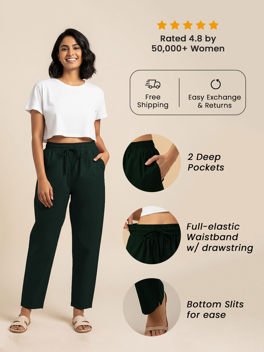 Bottle Green Everyday Cotton Pants