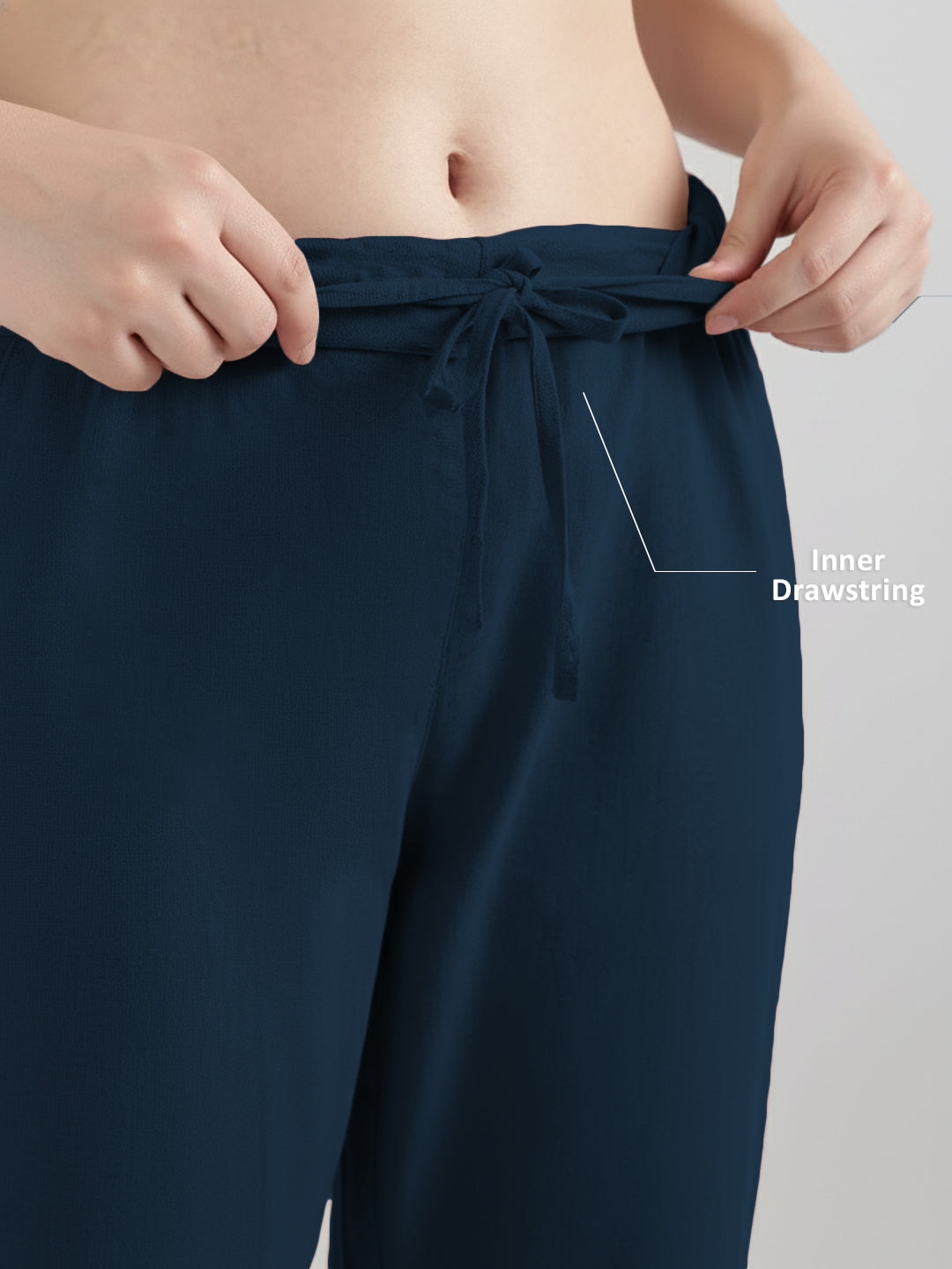 Dark Blue Formal Airy Linen Pants