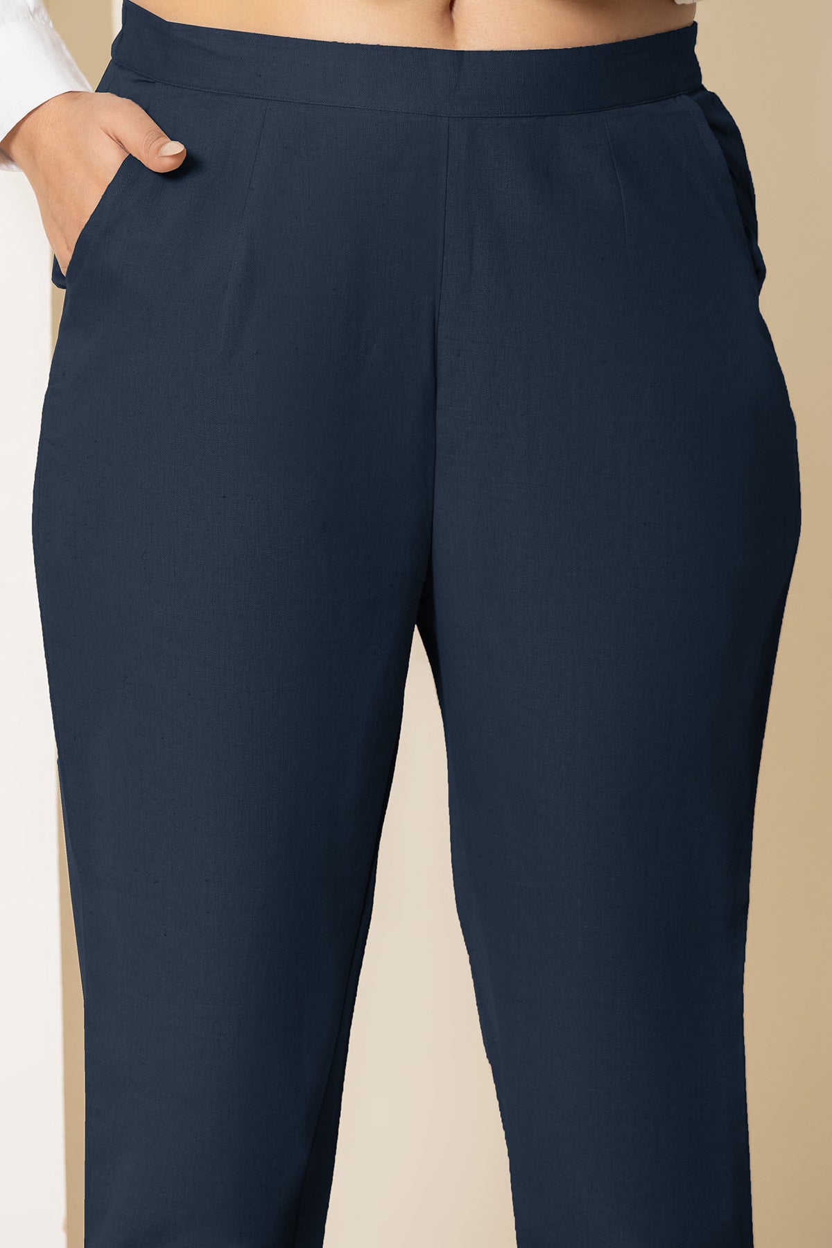 Dark Blue Airy Linen Pants
