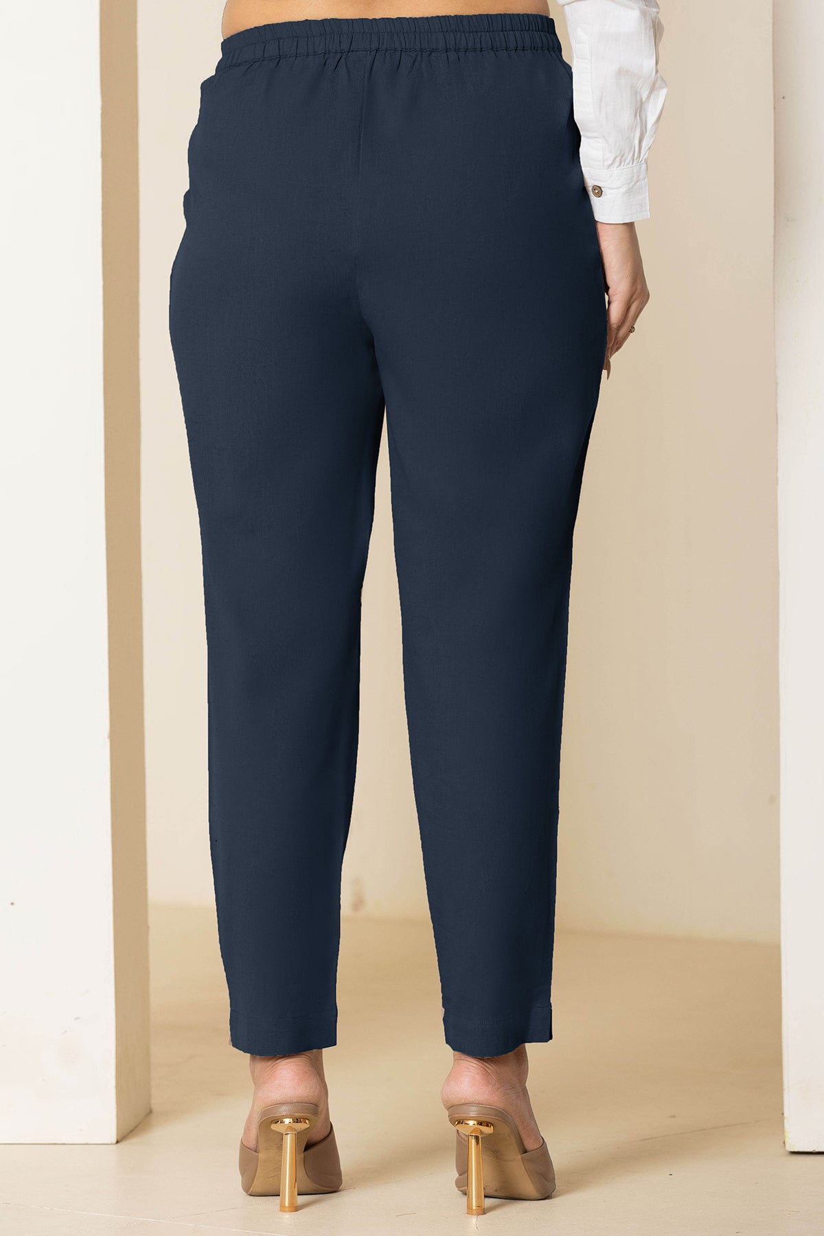 Dark Blue Airy Linen Pants