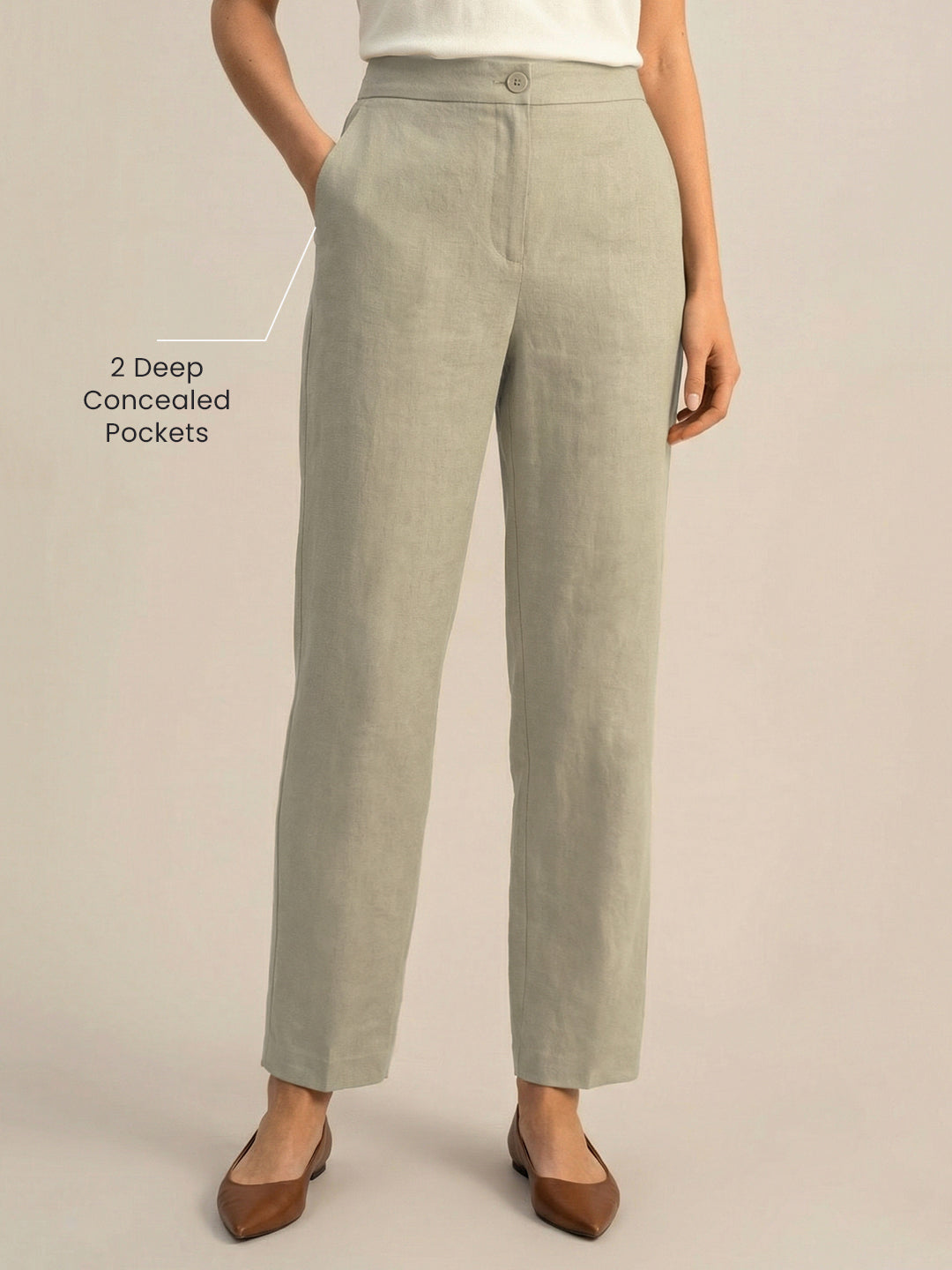 Earthy Formal Airy Linen Pants