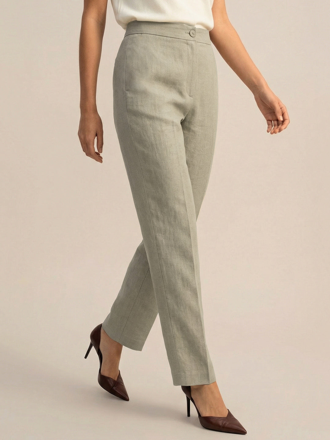 Earthy Formal Airy Linen Pants