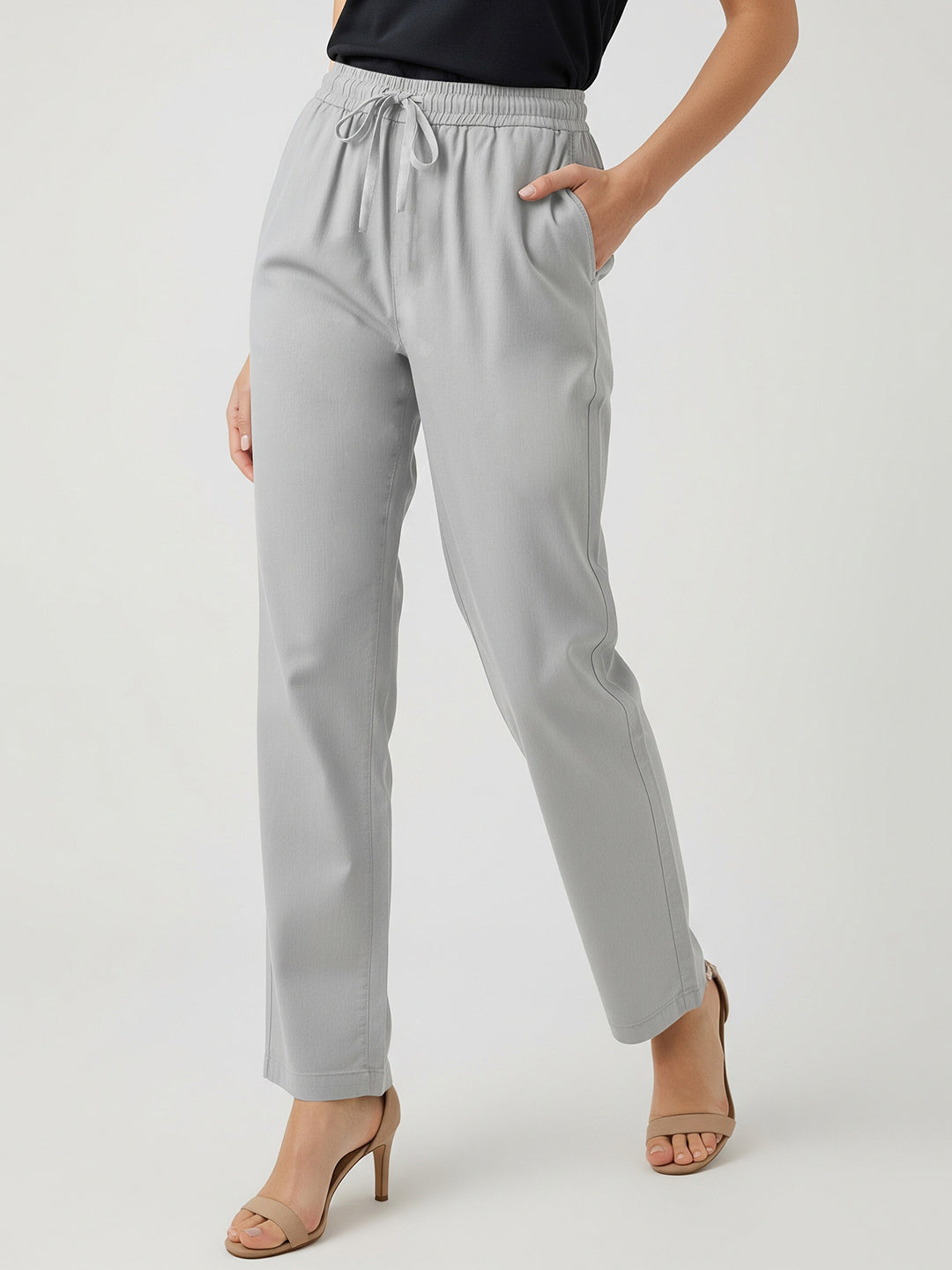 Grey Everyday Cotton Pants