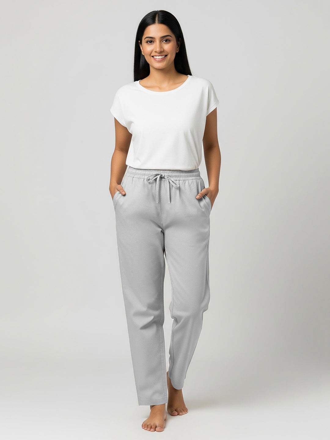 Grey Everyday Cotton Pants