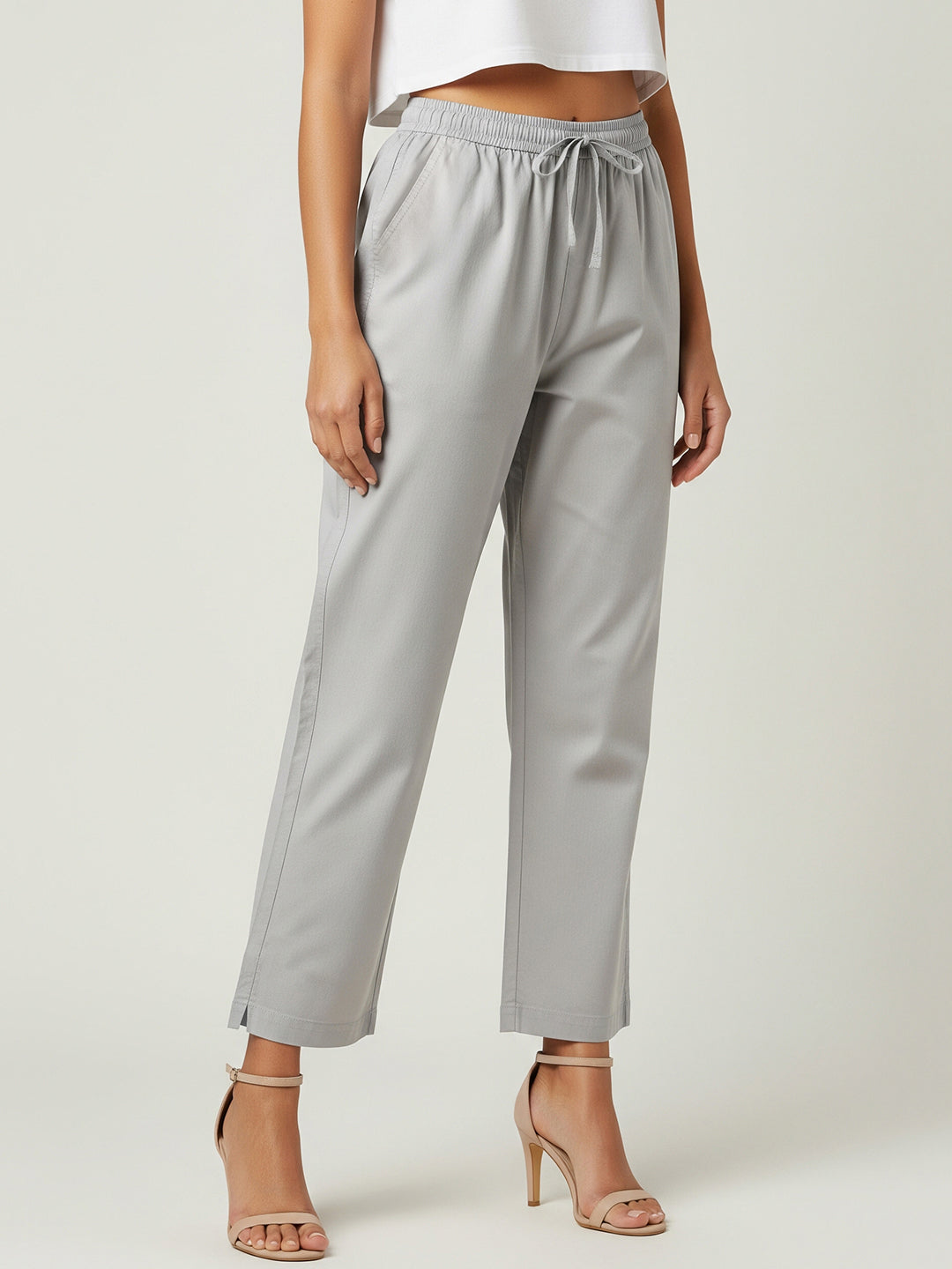 Grey Everyday Cotton Pants