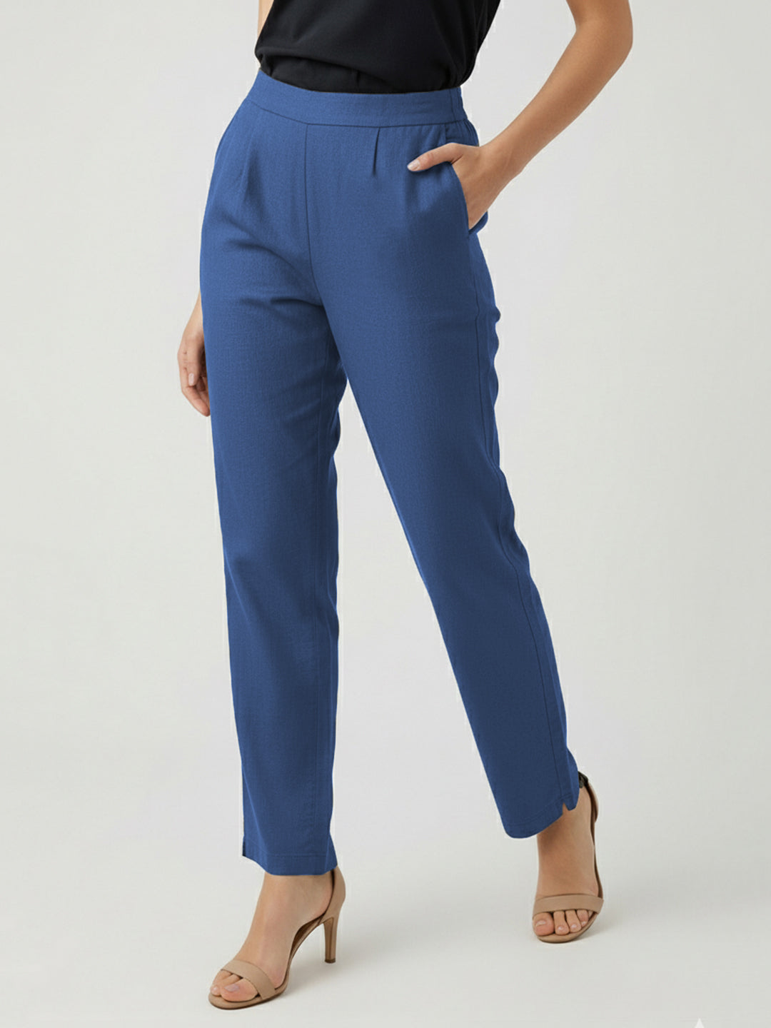 Ink Blue Airy Linen Pants
