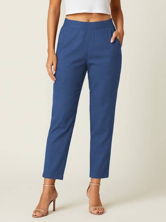 Ink Blue Airy Linen Pants