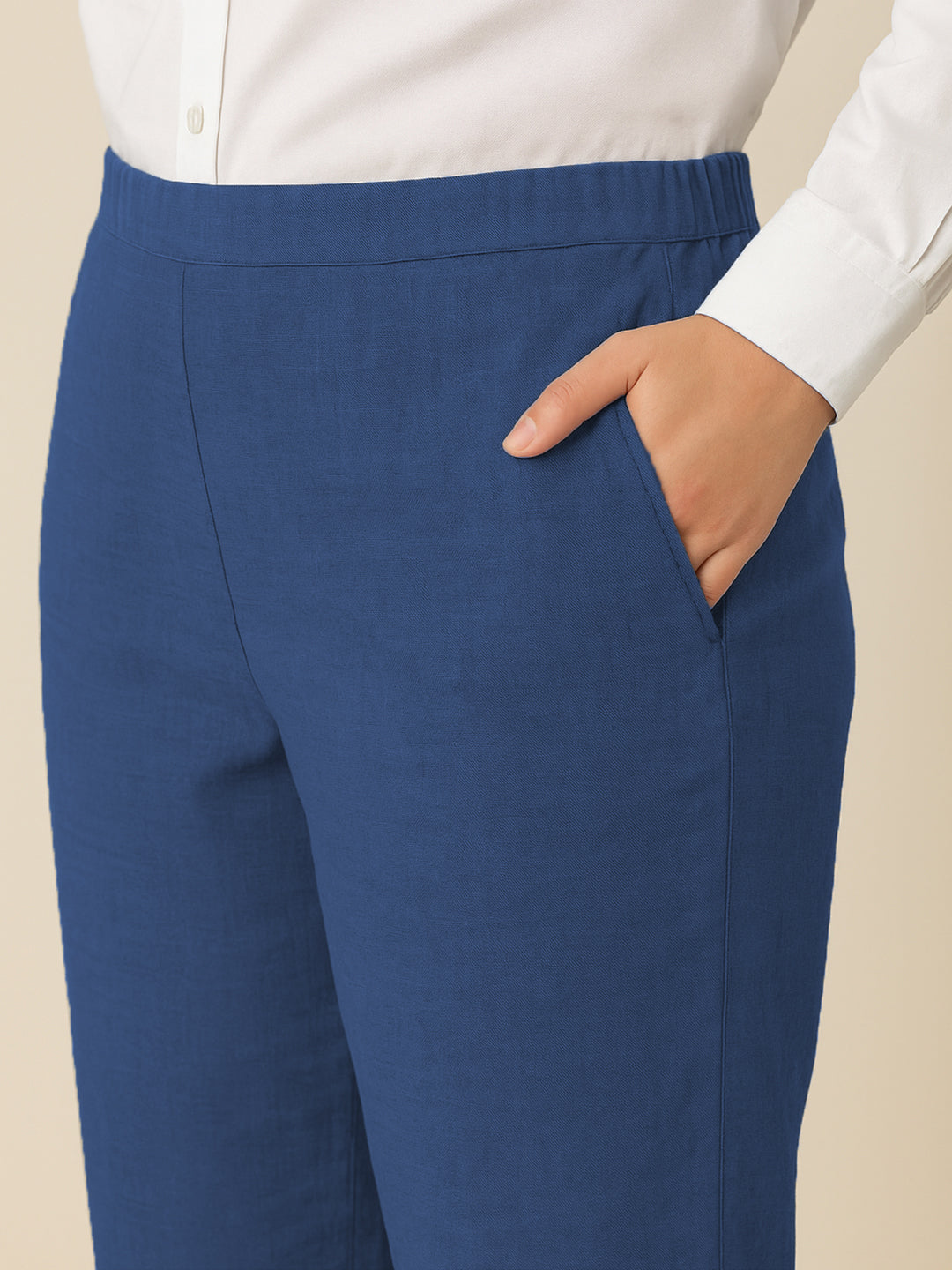 Ink Blue Airy Linen Pants