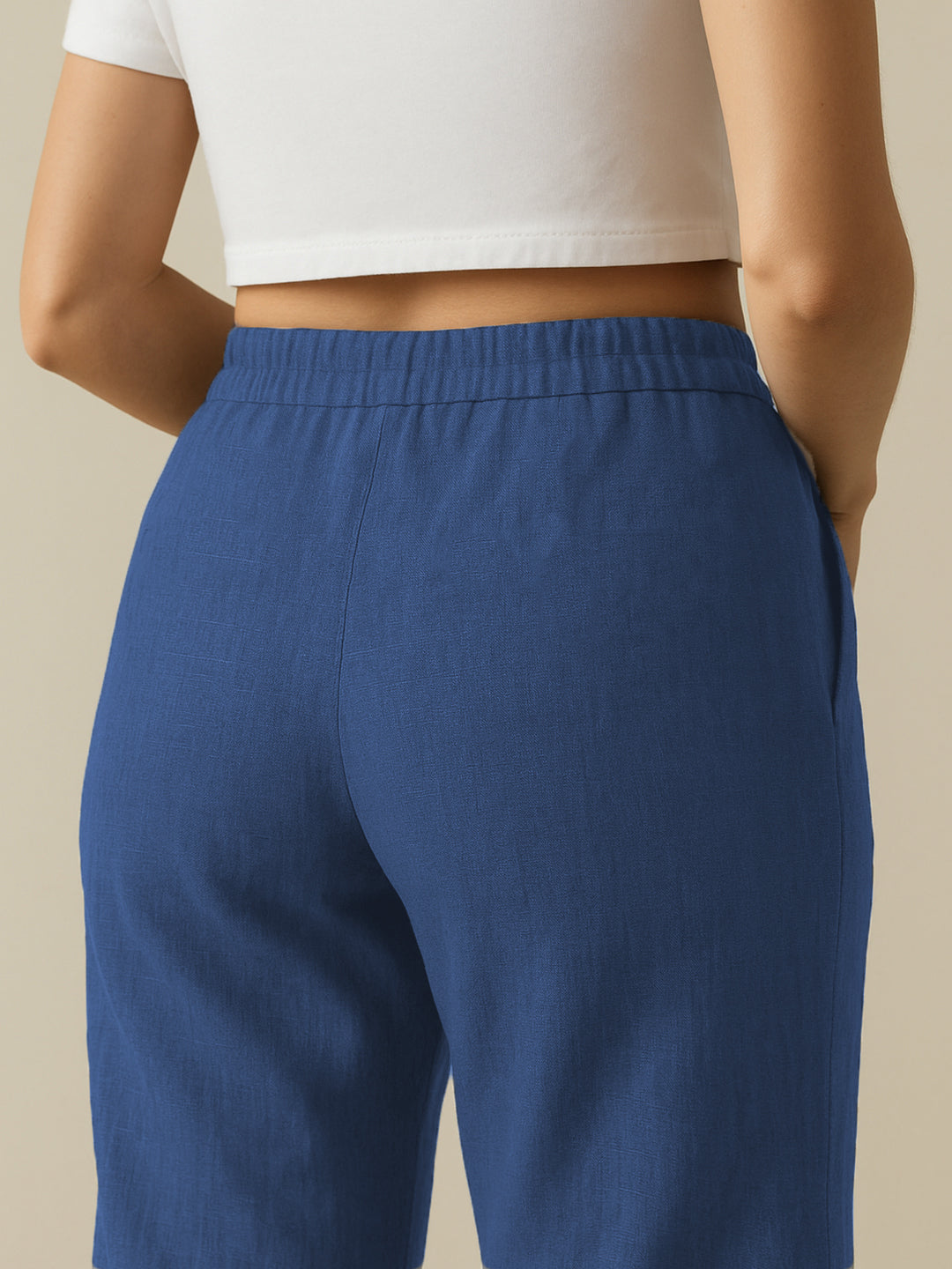Ink Blue Airy Linen Pants