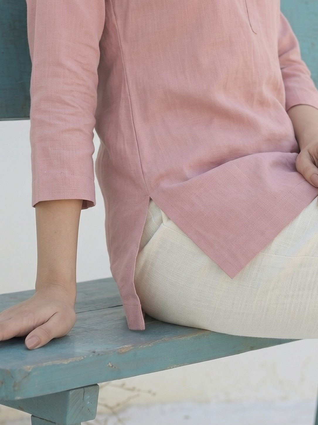 Rose Pink Airy Linen Top