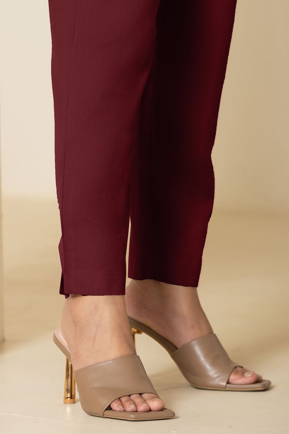 Maroon Airy Linen Pants