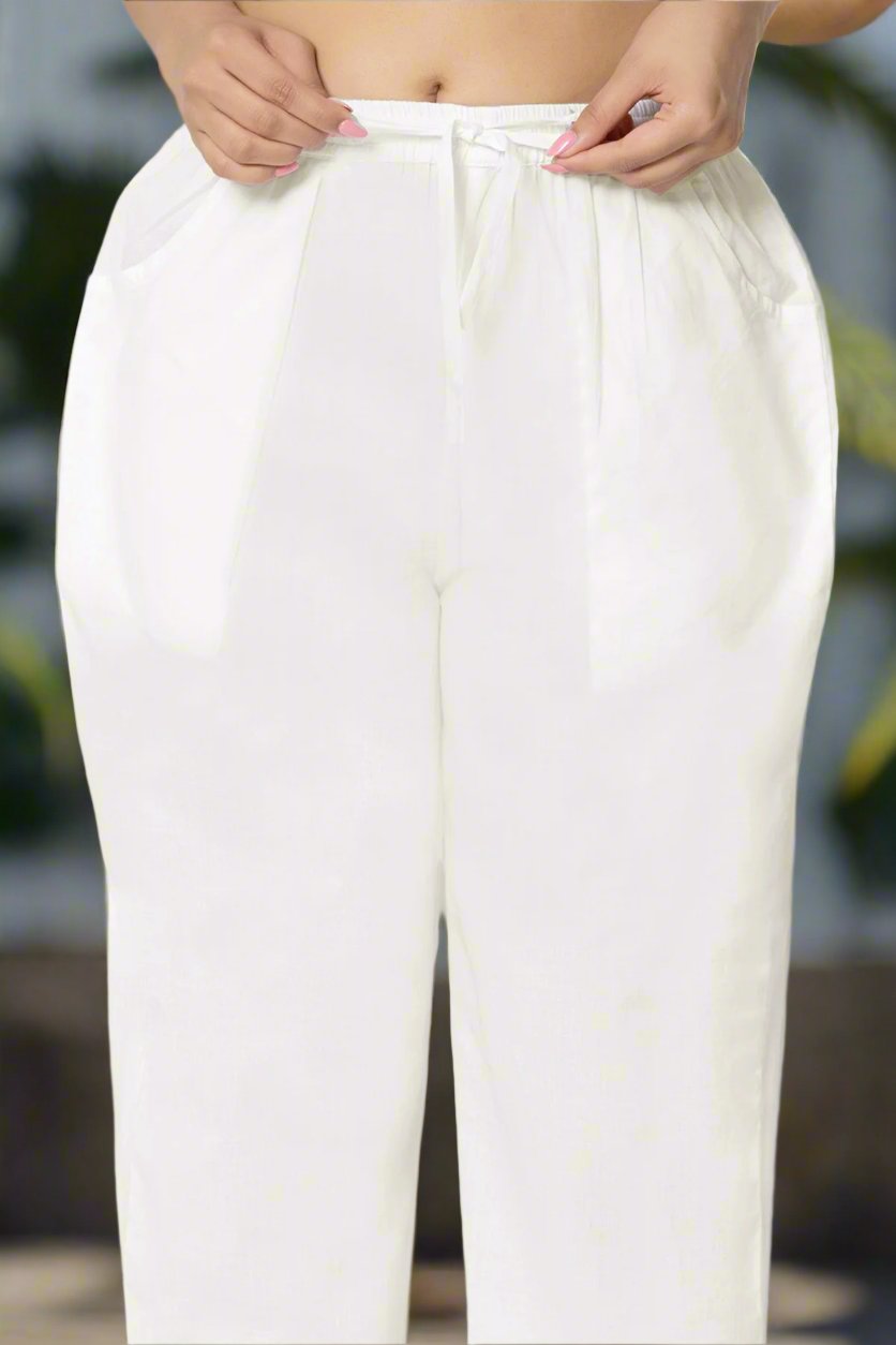 Off White Everyday Cotton Pants