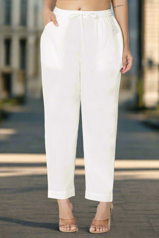 Off White Everyday Cotton Pants