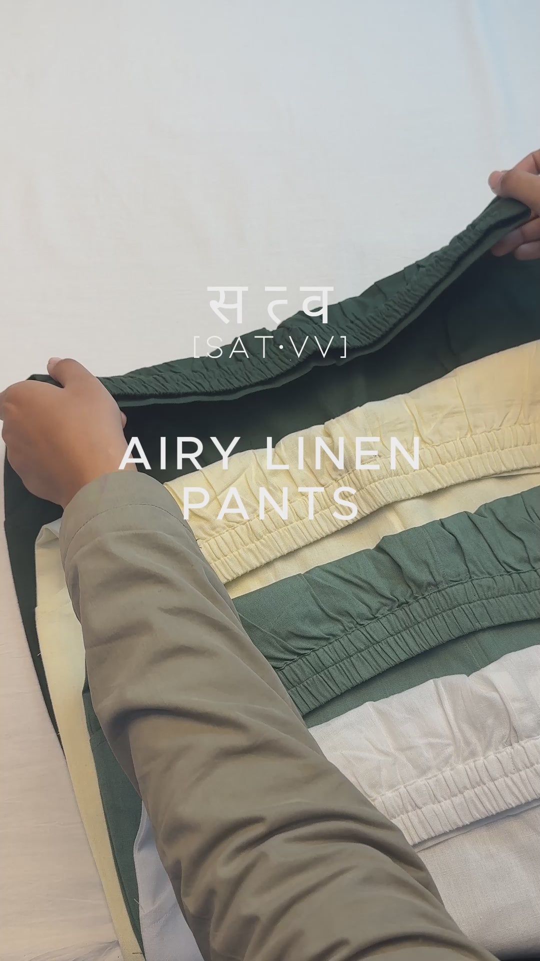 Sage Green Airy Linen Pants – Satvv