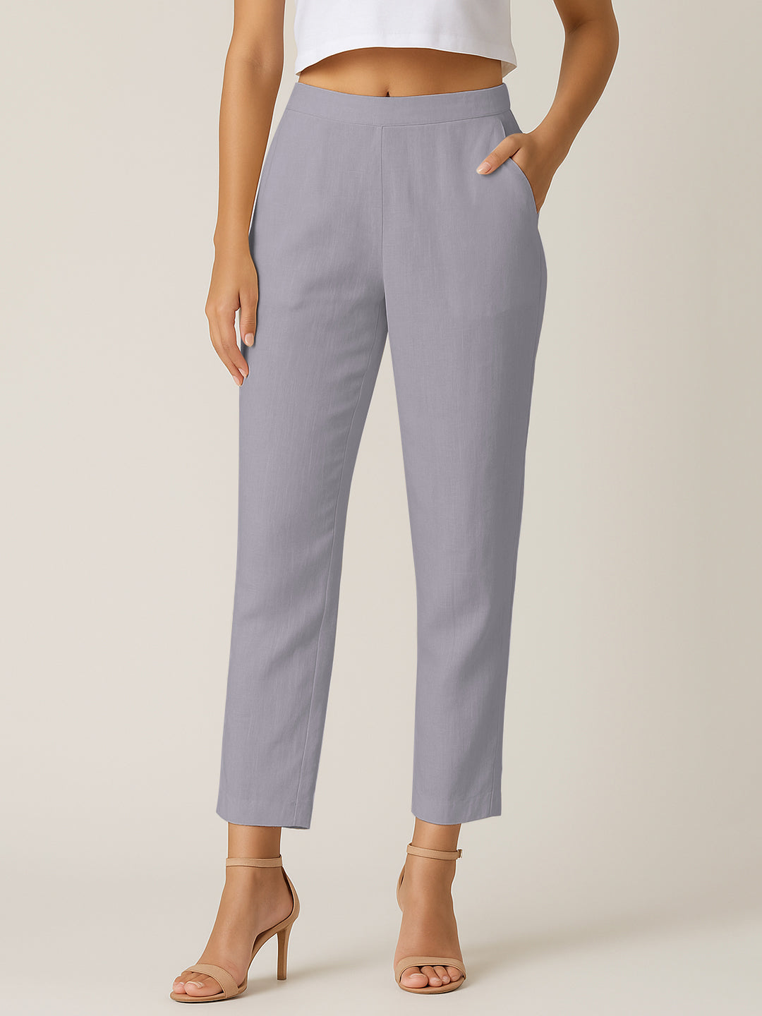 Dusty Lilac Airy Linen Pants