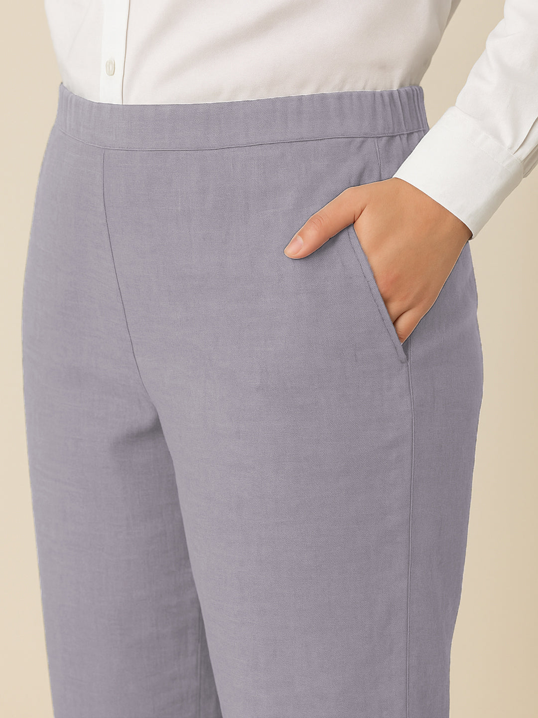 Dusty Lilac Airy Linen Pants