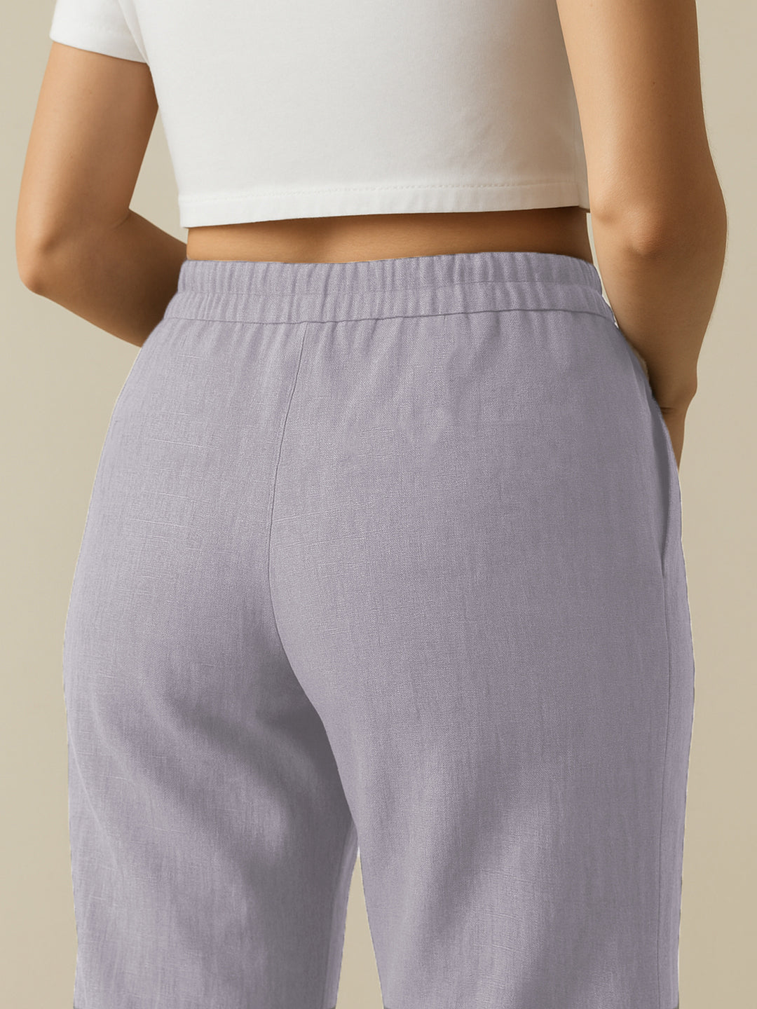 Dusty Lilac Airy Linen Pants